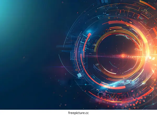 Abstract Technology Background with Glowing Circles