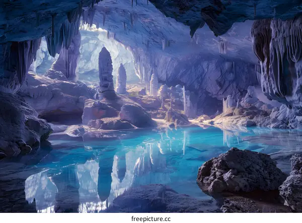 Enchanted Cave with Turquoise Water