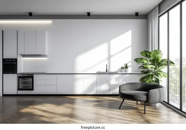 Modern Minimalist White Kitchen Interior Design