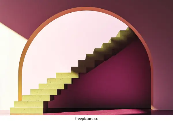 Abstract Interior Design with Steps