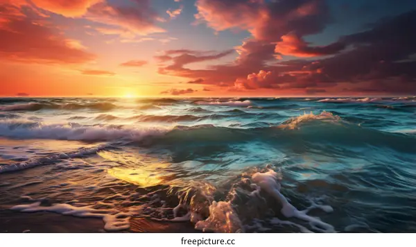 colorful sunset over the ocean