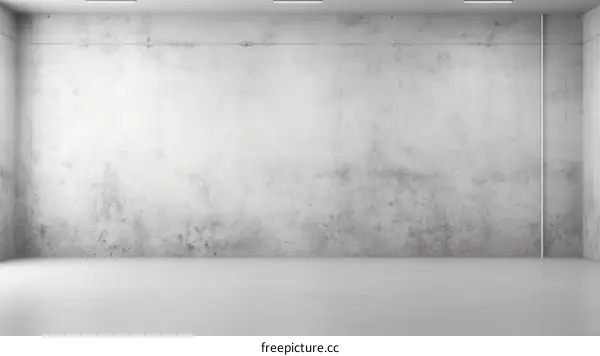 Grunge concrete room interior with blank wall and white floor