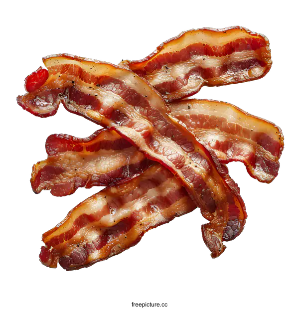 [Transparent Background PNG]Four strips of bacon