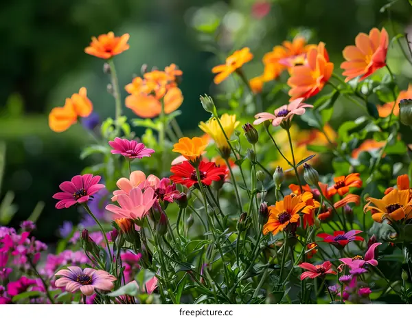Colorful Flowers In The Garden