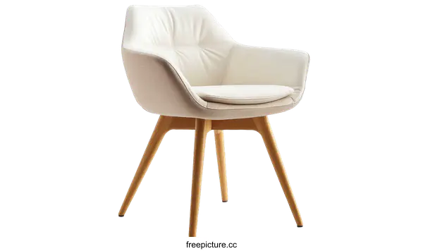 [Transparent Background PNG]Modern Armchair Design with Wooden Legs