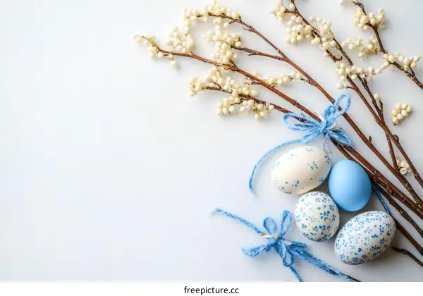 Easter Eggs Decorated with Branches