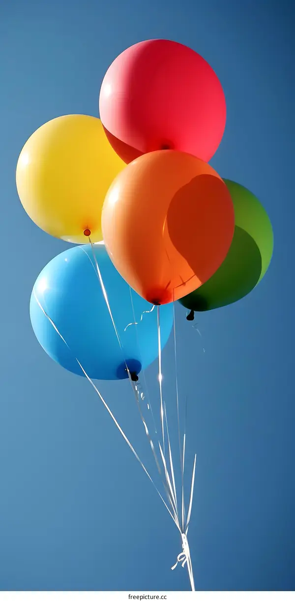 Colorful Balloons Floating In The Sky