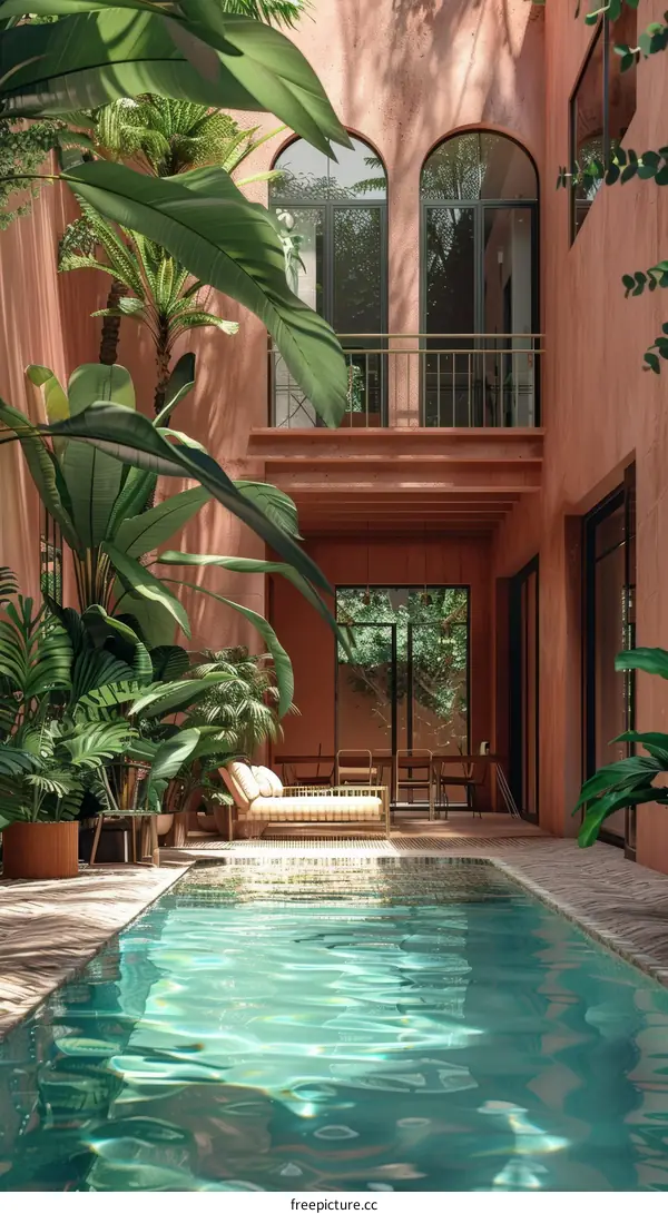 Tranquil Tropical Oasis Swimming Pool
