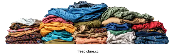[Transparent Background PNG]Colorful Pile of Clothes