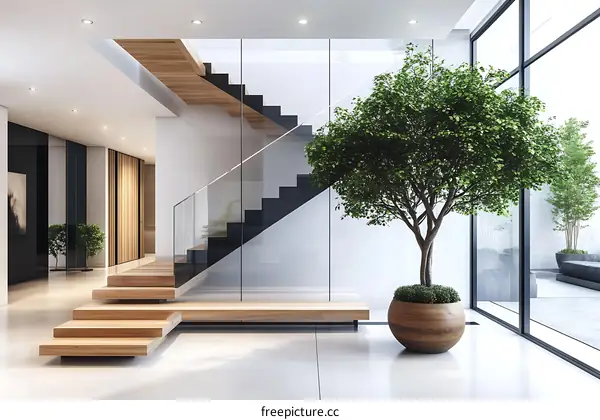 Modern Wooden Staircase Interior Design