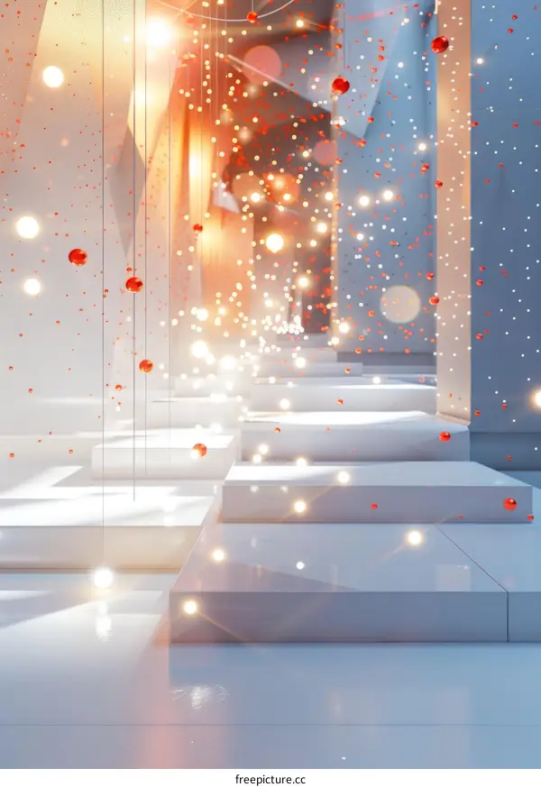 Red and White Floating Balls in a Surreal Space