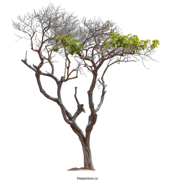[Transparent Background PNG]Isolated Tree with Green Leaves on White Background