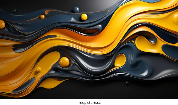 Black and yellow abstract painting