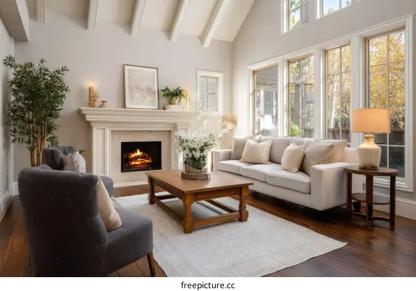 Modern Farmhouse Living Room with Fireplace