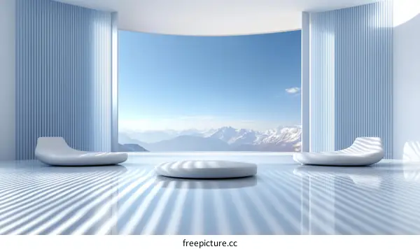 Modern Interior Design with Panoramic Mountain Views