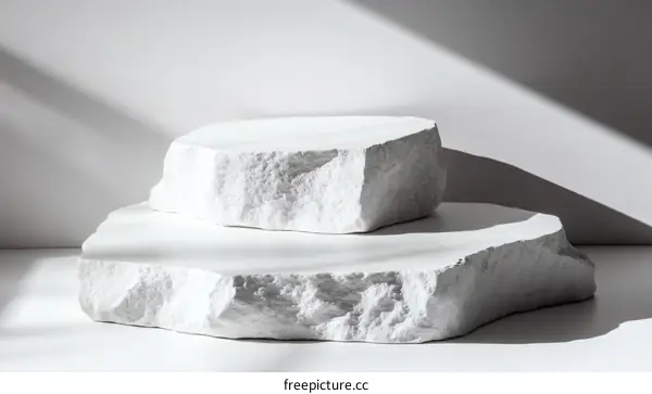 Modern Minimalist White Stone Display Platform