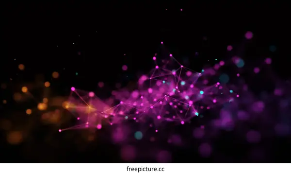 Abstract Network of Particles in Vibrant Colors