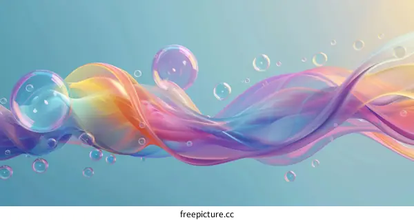 Colorful Wavy Gradient with Bubbles