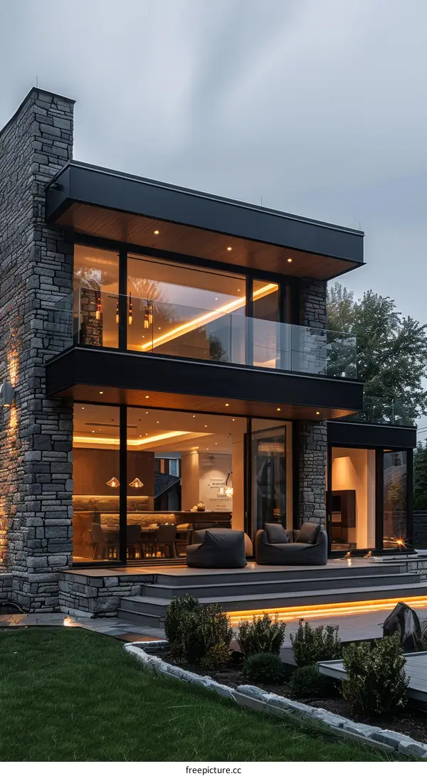 Stunning Modern House Exterior Design with Dark Exterior Paint