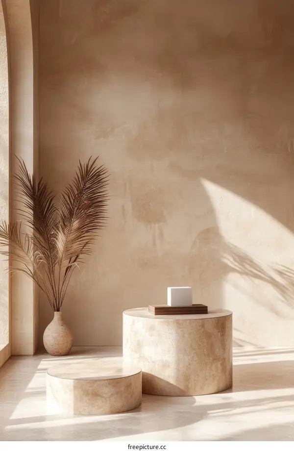 Beige Minimalist Display Platform for Products