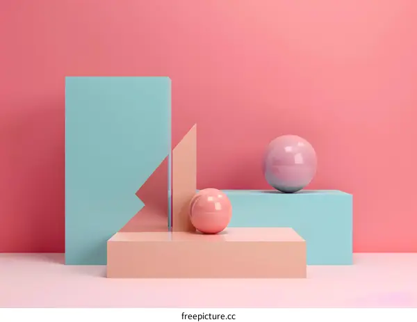 Abstract Geometric Shapes in Pastel Colors