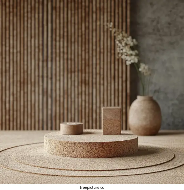 Natural Beige Product Display with Minimalist Design