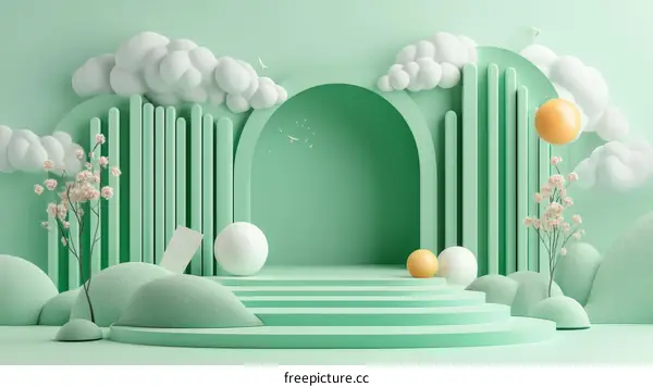 Pastel Green Aesthetic Display Background
