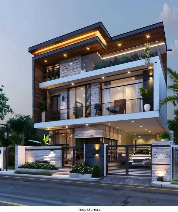 The exterior design of a modern house