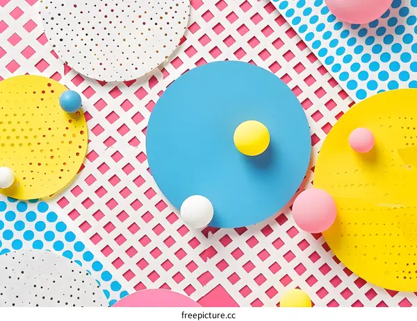 Abstract Background with Colorful Circles and Geometric Pattern