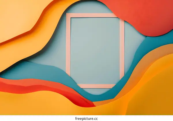 Abstract Colorful Paper Waves Background