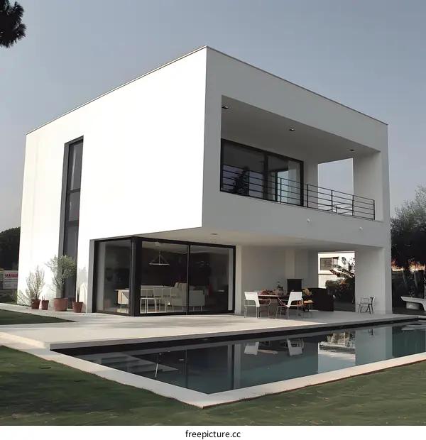 Modern Minimalist House With Pool and Patio