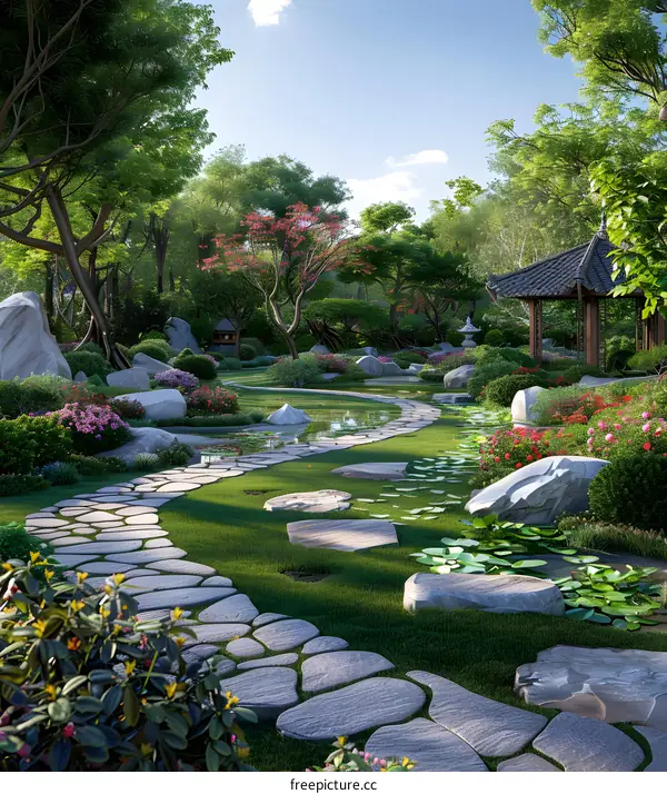Chinese style garden landscape design renderings