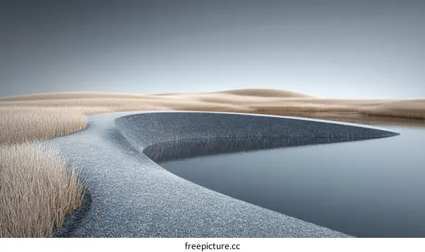 Tranquil Landscape with Water and Grass