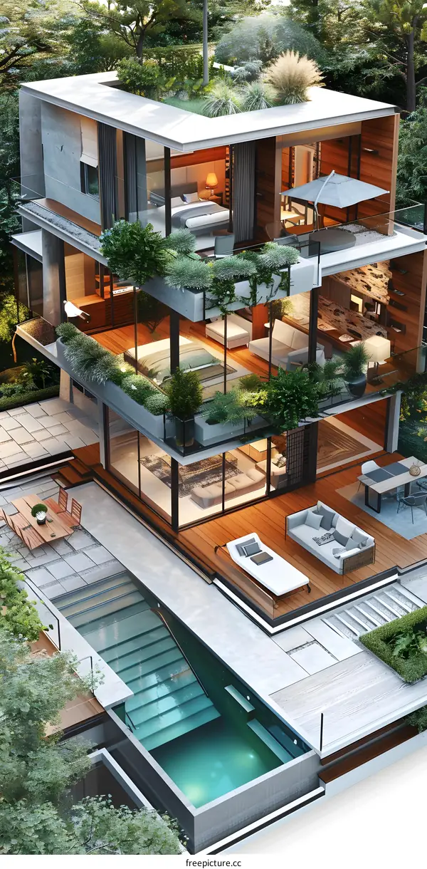 A modern and minimalist villa