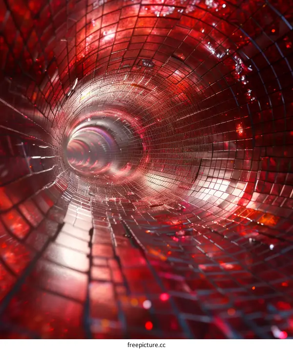 Glowing Red and White Tunnel