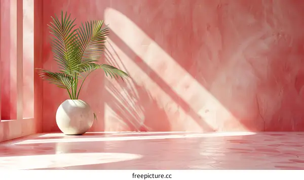 Pink Room Interior Design with Sunlight
