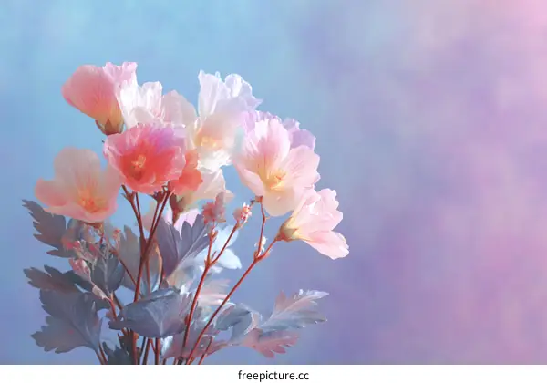 Beautiful Pastel Flowers Bouquet Closeup
