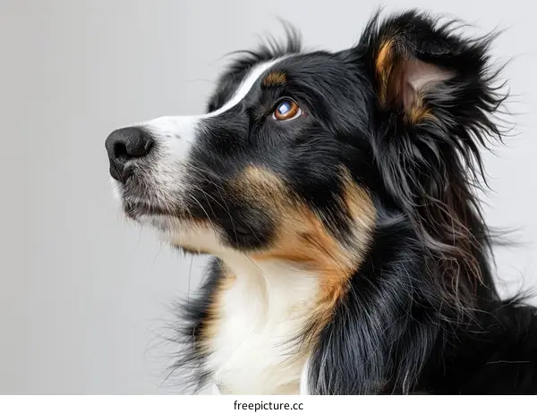 A Border Collie staring off into the distance