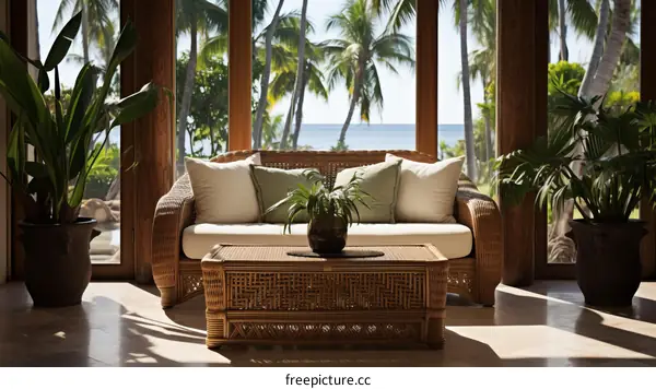 Modern living room with a sofa and a coffee table