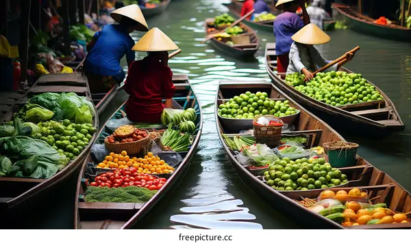 Southeast Asian Floating Market
