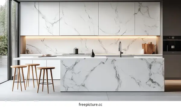 Modern Marble Kitchen Interior Design