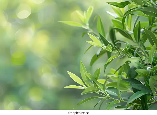 Green Leaves Bokeh Background