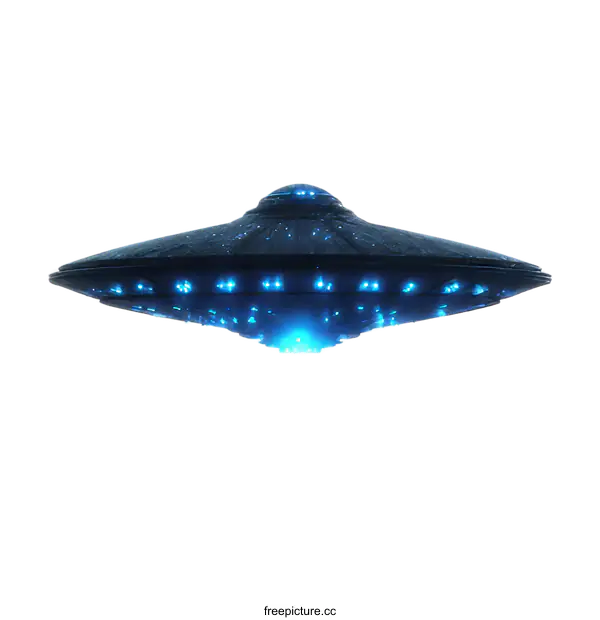 [Transparent Background PNG]Alien Spaceship Illustration against White Background