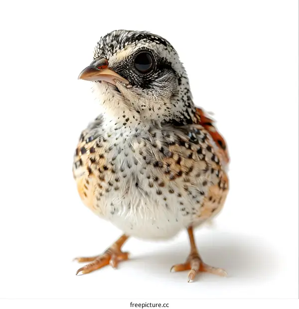 A baby bird with a white background