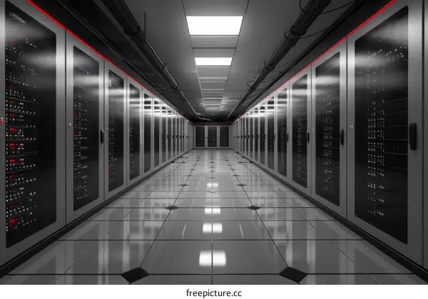 Futuristic Data Center Server Racks