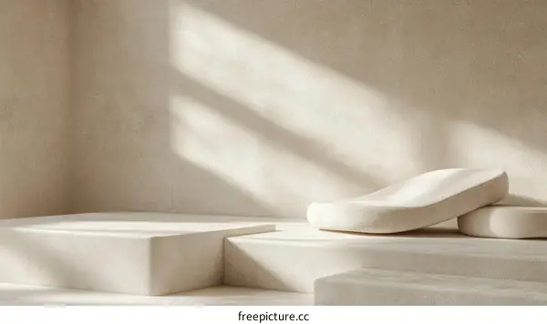 Beige Minimalist Product Display with Geometric Stages