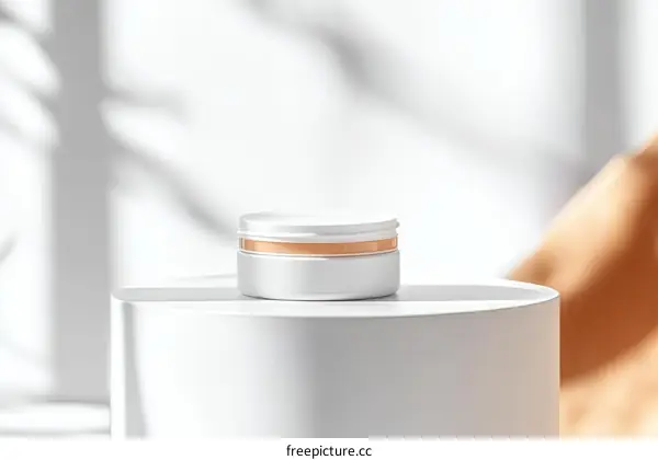 Modern Cosmetic Jar Display on Minimalist Stand