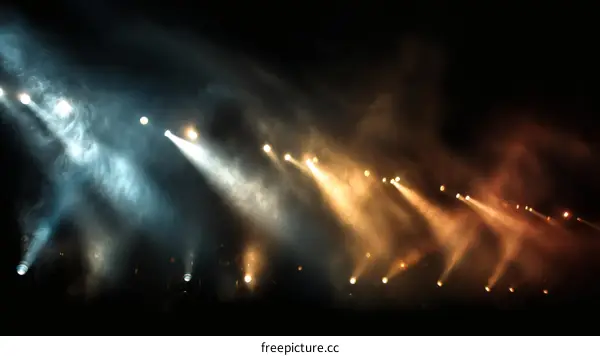 Stage Lighting Effects and Smoke in Concert Hall