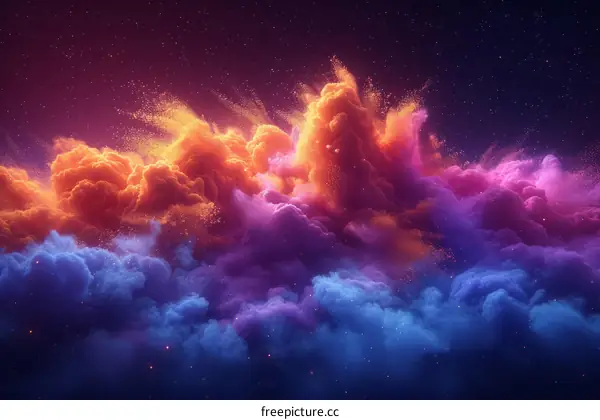 Colorful Nebula with Stars