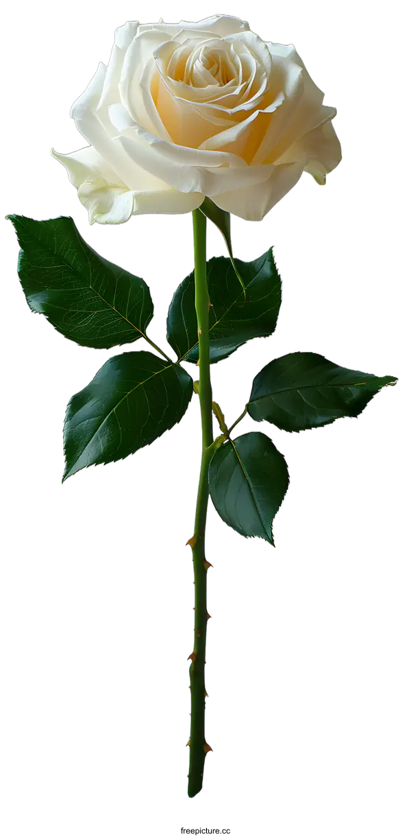 [Transparent Background PNG]White Rose on a White Background